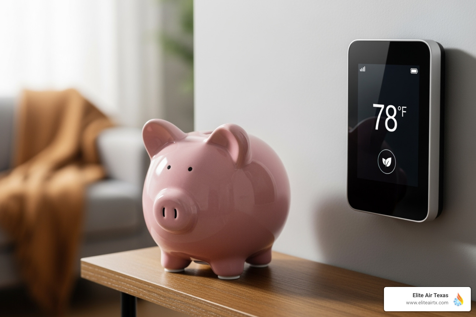 piggy bank next to a thermostat displaying an energy-saving temperature - energy saving thermostat plano piggy bank next to a thermostat displaying an energy-saving temperature - energy saving thermostat plano