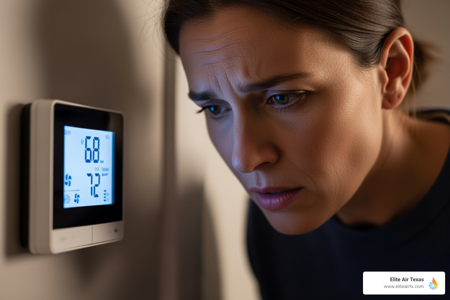 concerned homeowner looking at thermostat - ac repair fort worth 1 year guarantee concerned homeowner looking at thermostat - ac repair fort worth 1 year guarantee