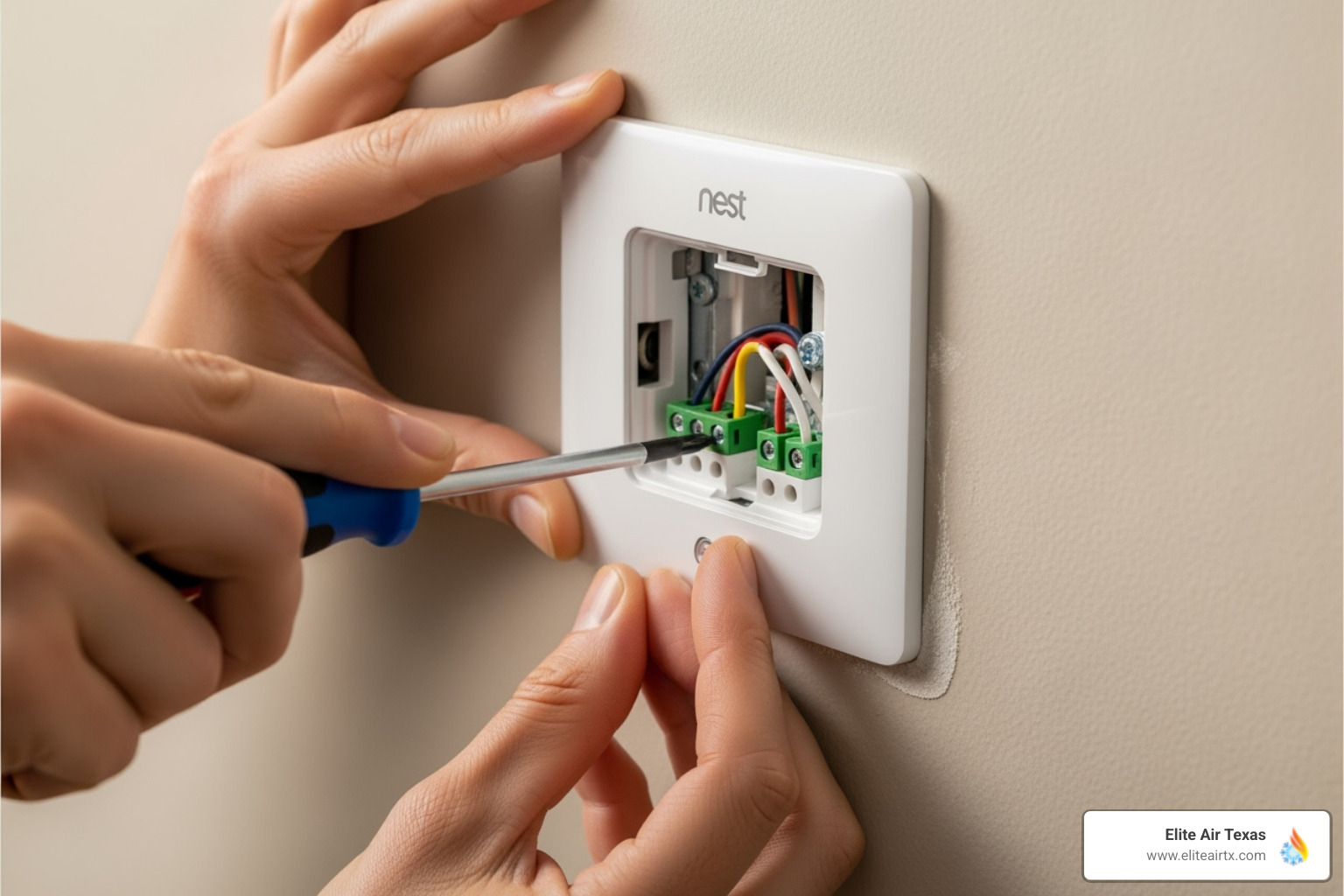 The Nest base being mounted to the wall - nest thermostat setup plano The Nest base being mounted to the wall - nest thermostat setup plano