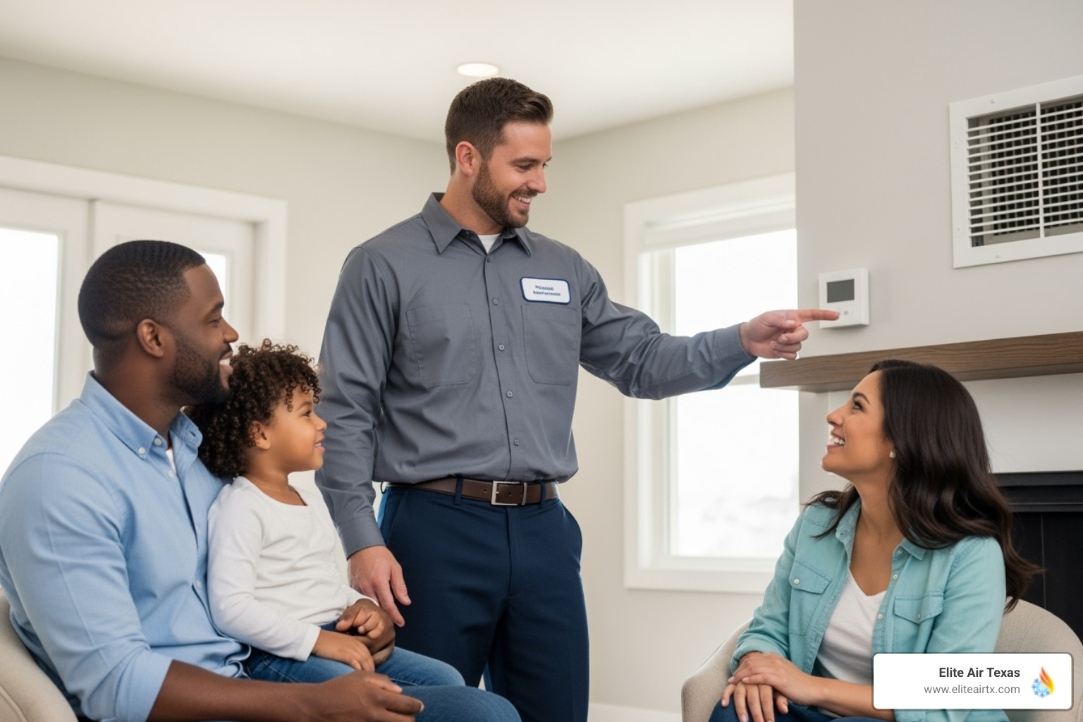 friendly, professional HVAC technician with a family - air duct replacement allen tx