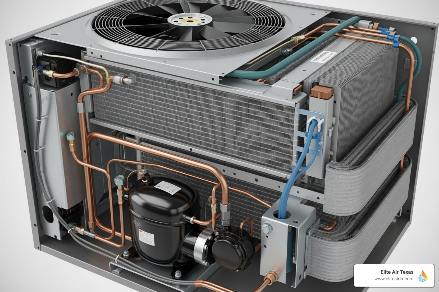 Internal components of an air conditioning unit - heating and cooling repair