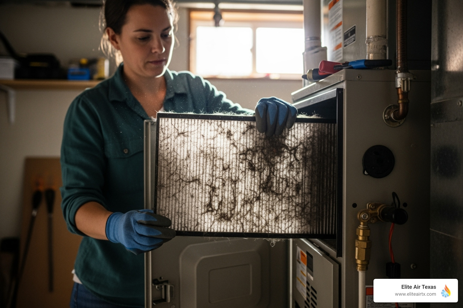 a homeowner changing a dirty air filter - local hvac repair