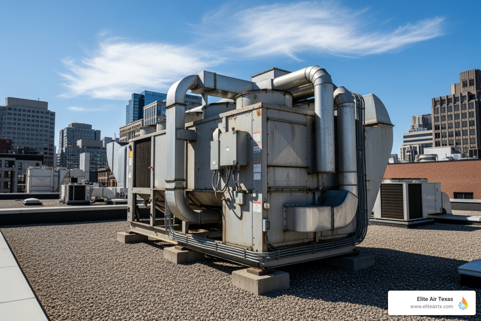 large commercial rooftop HVAC unit - commercial hvac repair fort worth tx