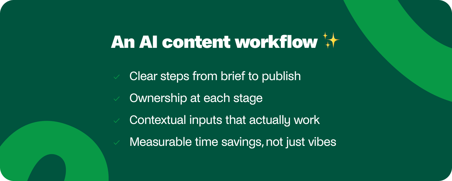 what to include ai content workflow