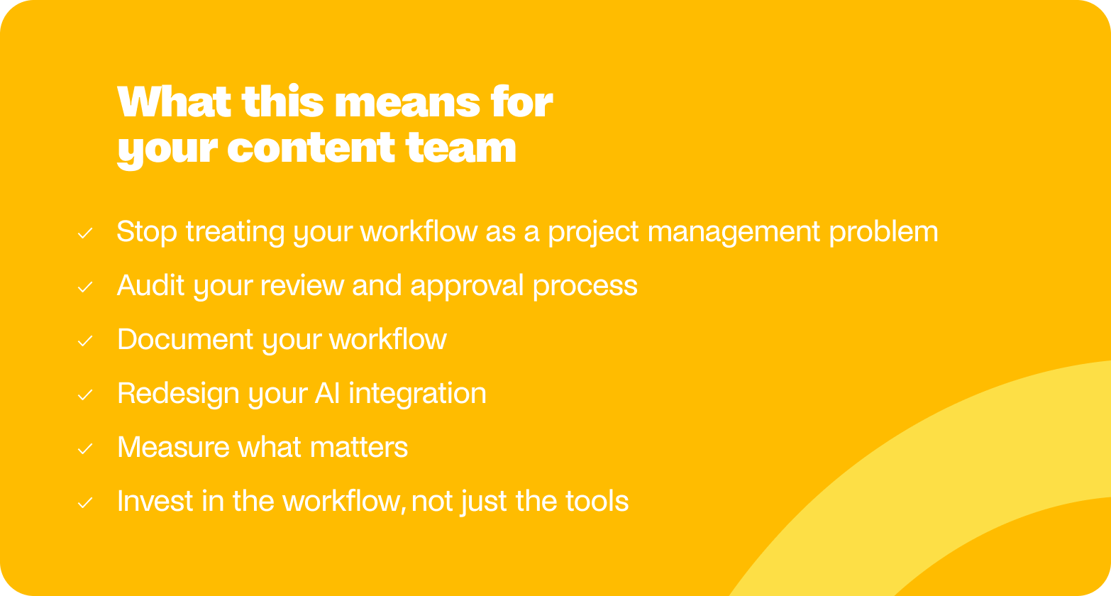 actions to improve content creation workflows