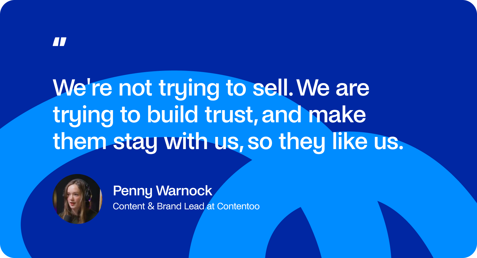 Penny Warnock on building trust rather than selling