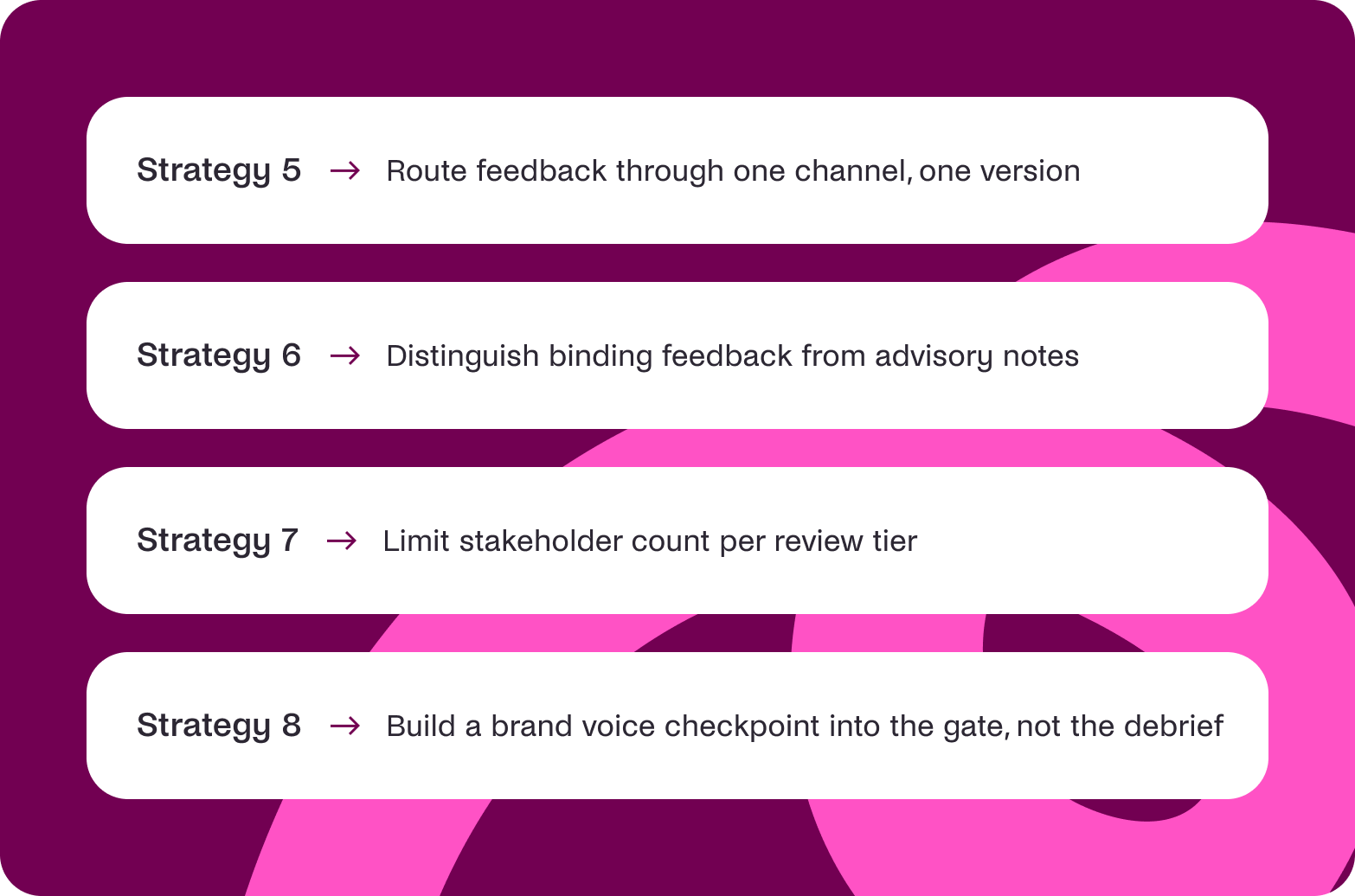 Strategies 5 to 8 for running a content review cleanly