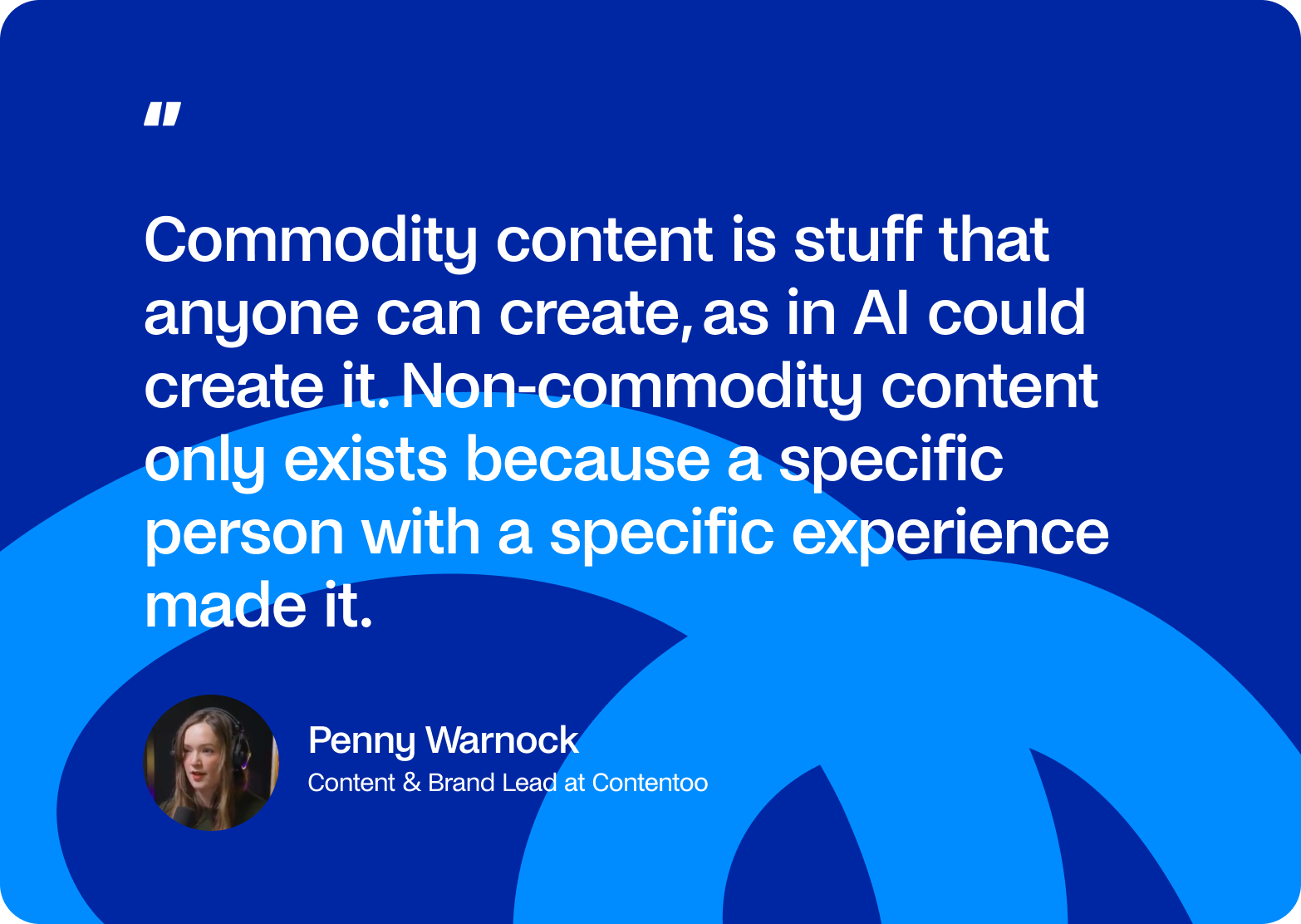 penny warnock on difference between commodity and non commodity content