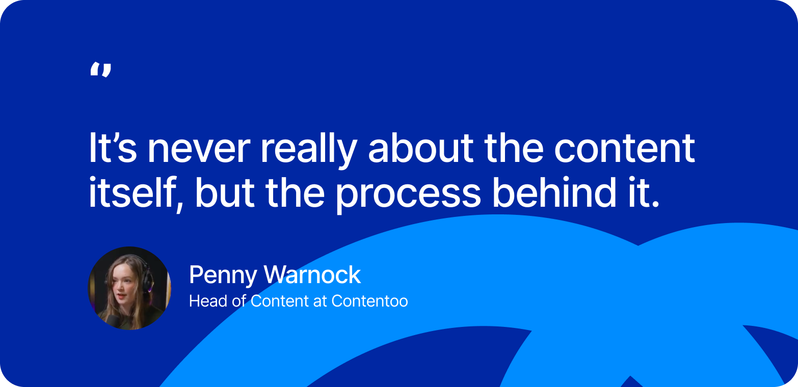 Penny Warnock: never really about the content itself, but the process behind it