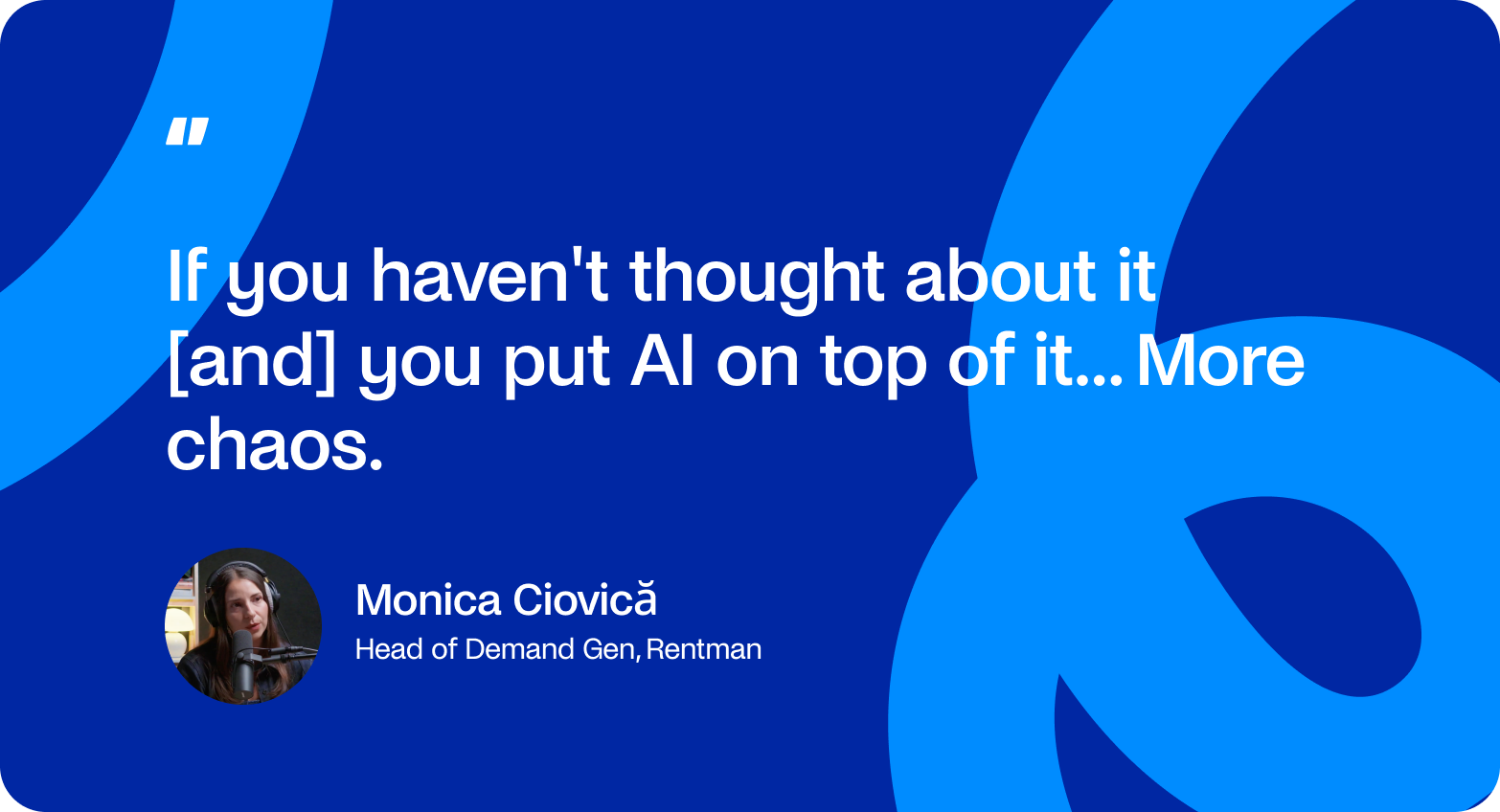 Quote: if you put AI on top of unclear thinking, you get more chaos