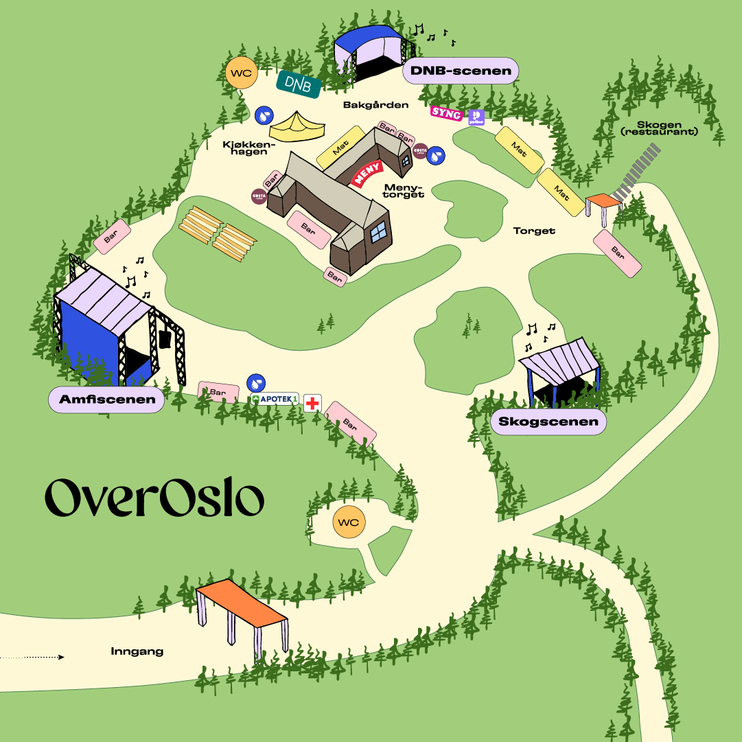 Kart av festivalområdet