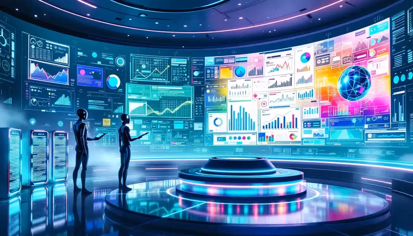 An illustration representing data analytics compute processes.