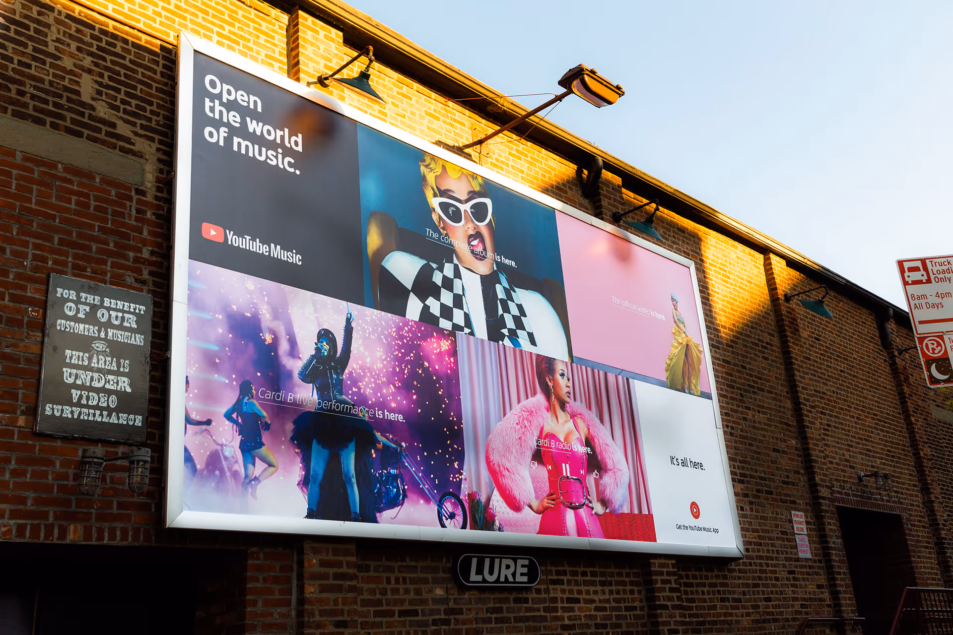 analysis of the marketing and branding behind the YouTube Music app, particularly its use of bright colors and simplicity in its visual presentation.