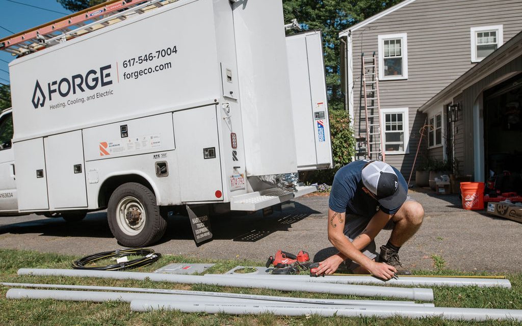 A Forge truck and crew at a Massachusetts home