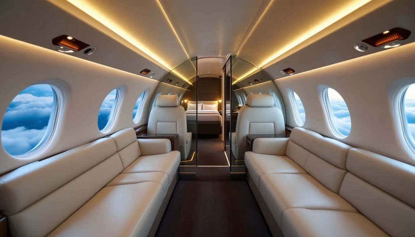 The image depicts a luxurious private jet ready for boarding at an airport, showcasing its sleek design and spacious interior. This visual emphasizes the exclusivity of private jet travel, highlighting the private jet charter service and the various private jet charter costs associated with flying in style.