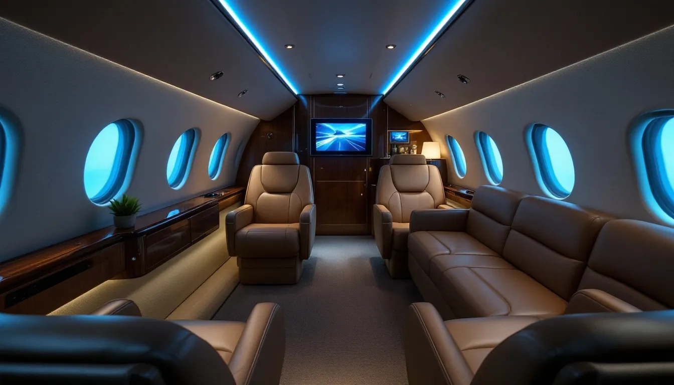 The image depicts a luxurious private jet ready for chartering, showcasing the sleek design of the aircraft and its spacious interior. This representation of fractional jet ownership highlights the benefits of private aviation, such as significant savings on operating costs and the convenience of private jet travel for fractional owners.