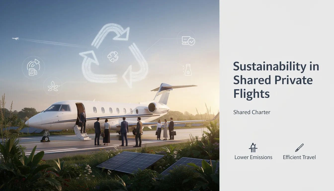 The image depicts a luxurious private jet interior, showcasing a spacious cabin designed for comfort during private flights. It highlights the benefits of shared private jet flights, including ample space for fellow travelers and the cost-effective choice of private aviation for business trips or family members flying to the same destination.