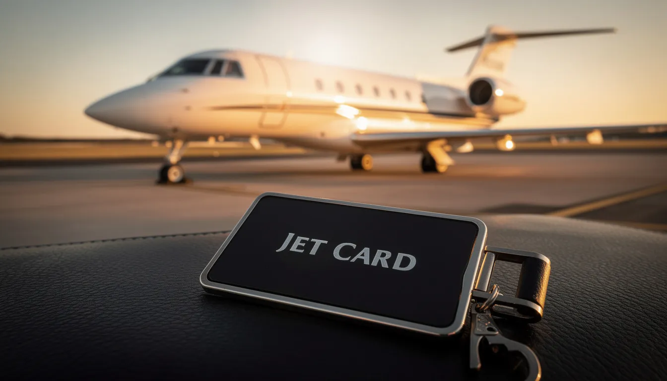 The image depicts a sleek private jet on the tarmac, showcasing its modern design and luxurious features, ideal for private aviation enthusiasts. It emphasizes the benefits of private jet charter services, highlighting aspects such as private jet rental costs and the convenience of flying private for both business and leisure travel.