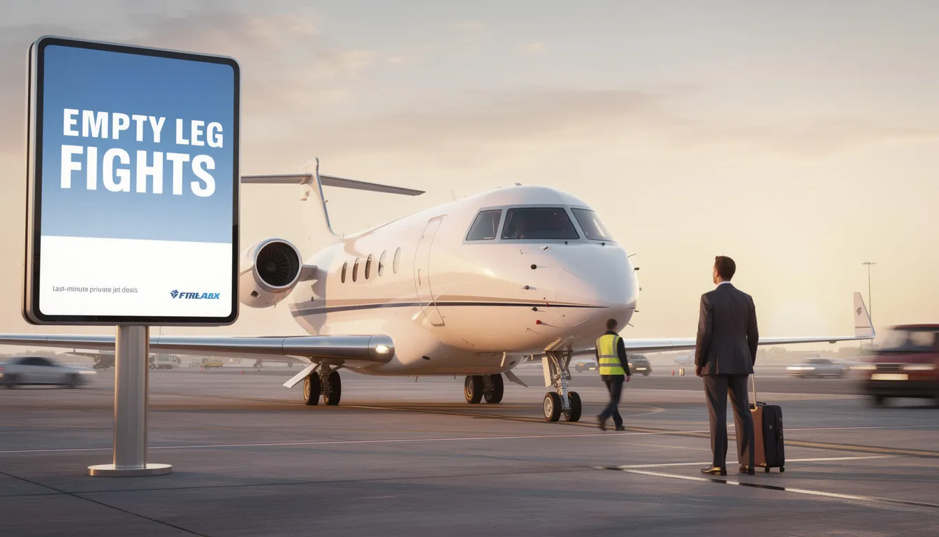 An image showcasing a sleek private jet soaring through a clear blue sky represents the concept of empty leg flights, highlighting the luxurious experience of flying private without the conventional hurdles. The scene captures the essence of personalized travel experiences, inviting viewers to explore breathtaking air tours with transparent pricing and no hidden fees.