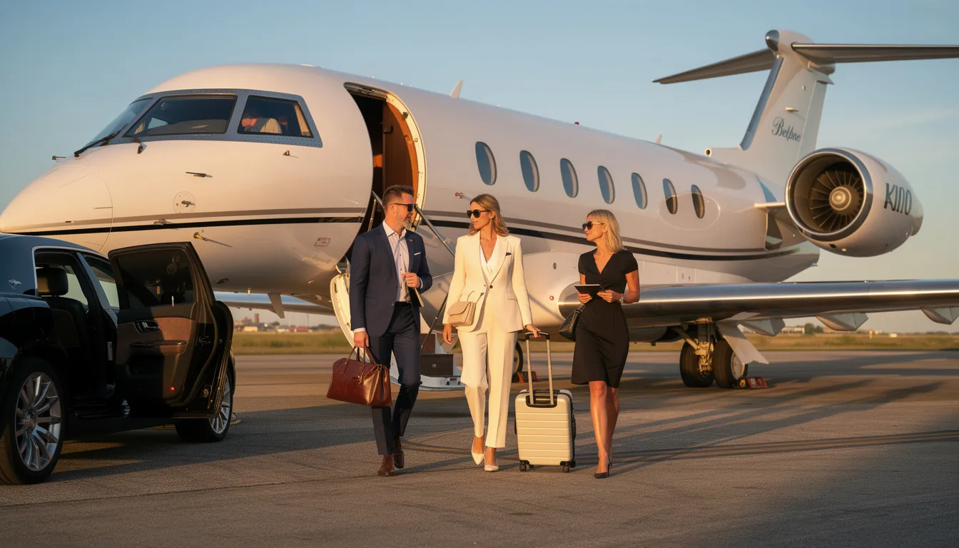 The image depicts a group of private jets parked at a local airport, showcasing various models including a Cessna 150. These affordable aircraft are popular among many pilots for their easy handling and fuel efficiency, making them a great choice for new pilots looking to own a plane.