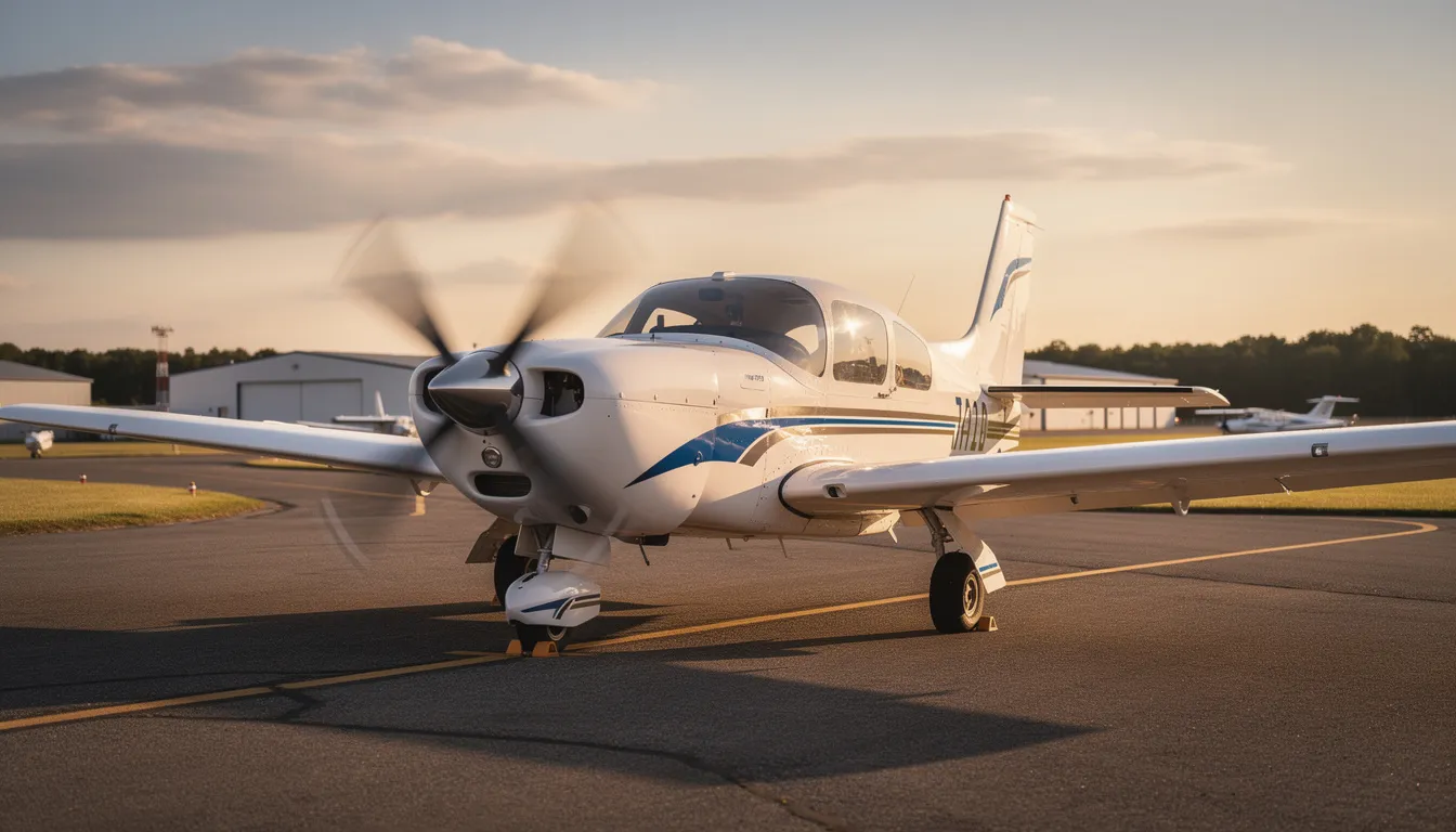 The image features a sleek single-engine aircraft, representing the world of private aviation with its compact design and efficient performance. This affordable private plane is ideal for hobby pilots and personal use, showcasing the key advantages of owning a capable aircraft with low operating costs.