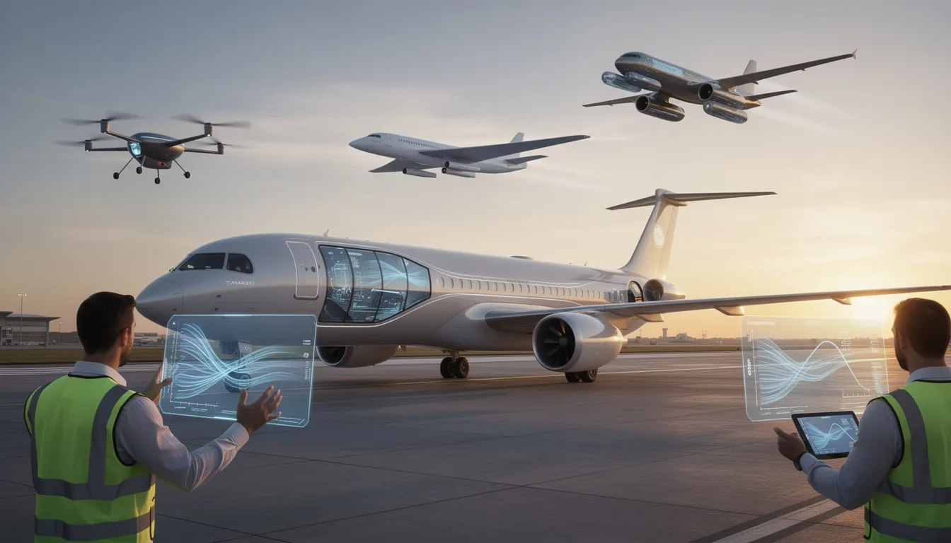 The image showcases a sleek and modern private aircraft, emphasizing innovation in design with spacious cabin layouts and advanced avionics. It highlights features such as comfortable seating and impressive performance capabilities, making it an ideal choice for business aviation and leisure travel.