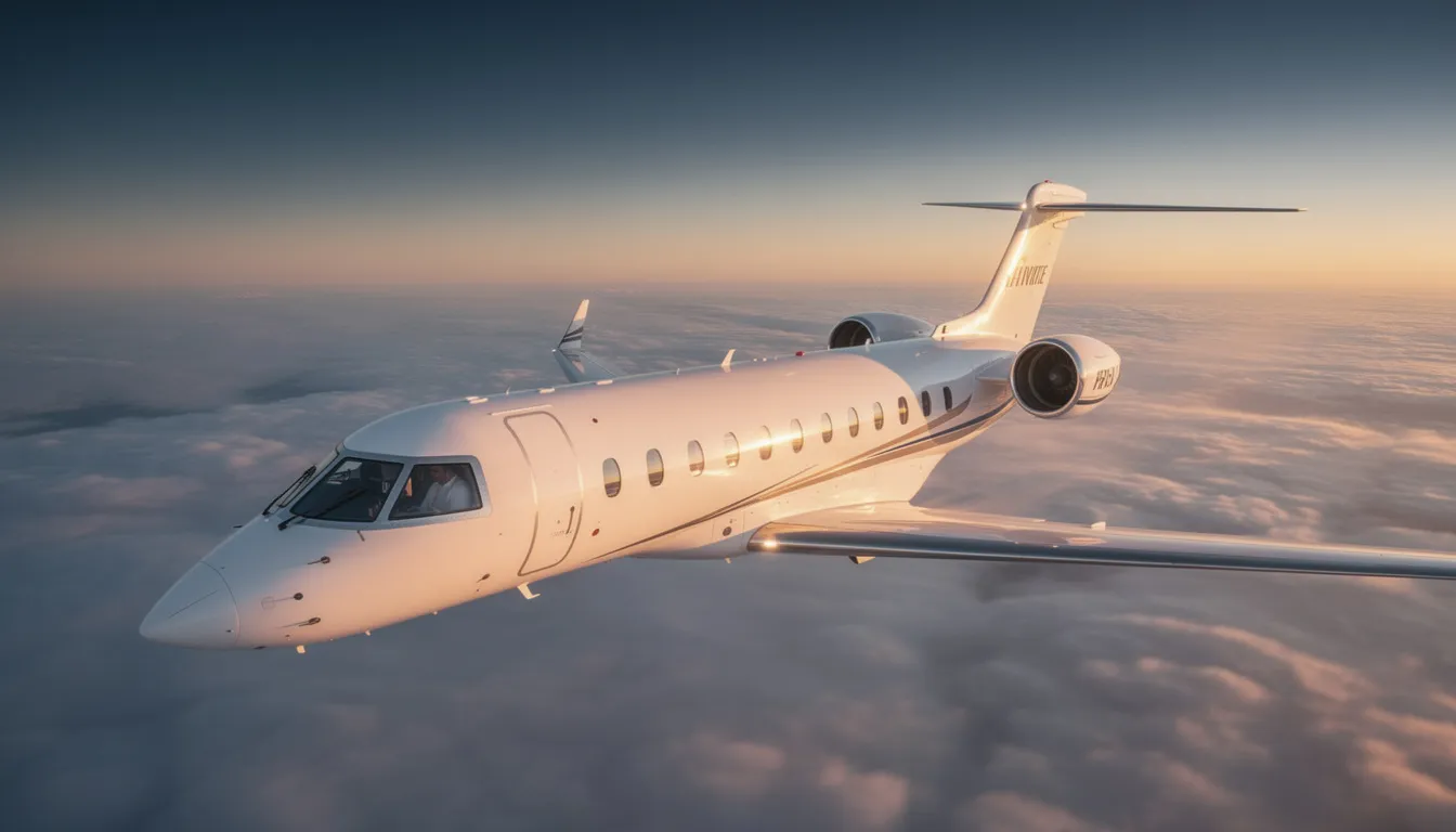 The image depicts a sleek private jet on the tarmac, ready for a charter flight. It highlights the spacious cabin and advanced jet engines, symbolizing the luxury and comfort associated with private jet charter services.