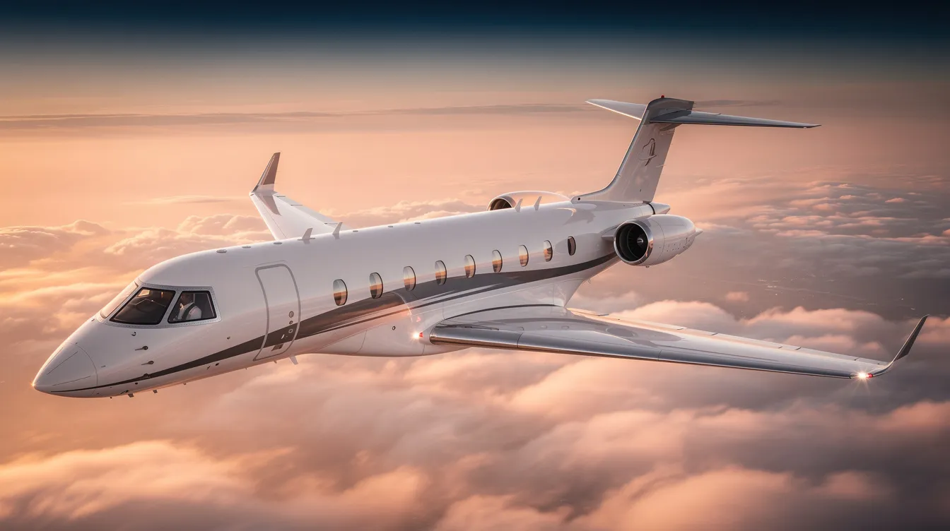 The image depicts a sleek private jet on the tarmac, ready for takeoff, symbolizing the luxury and convenience of private aviation for corporate travel. With competitive rates and a dedicated crew, this aircraft offers clients seamless access to their ideal destinations, ensuring a comfortable and efficient flying experience.