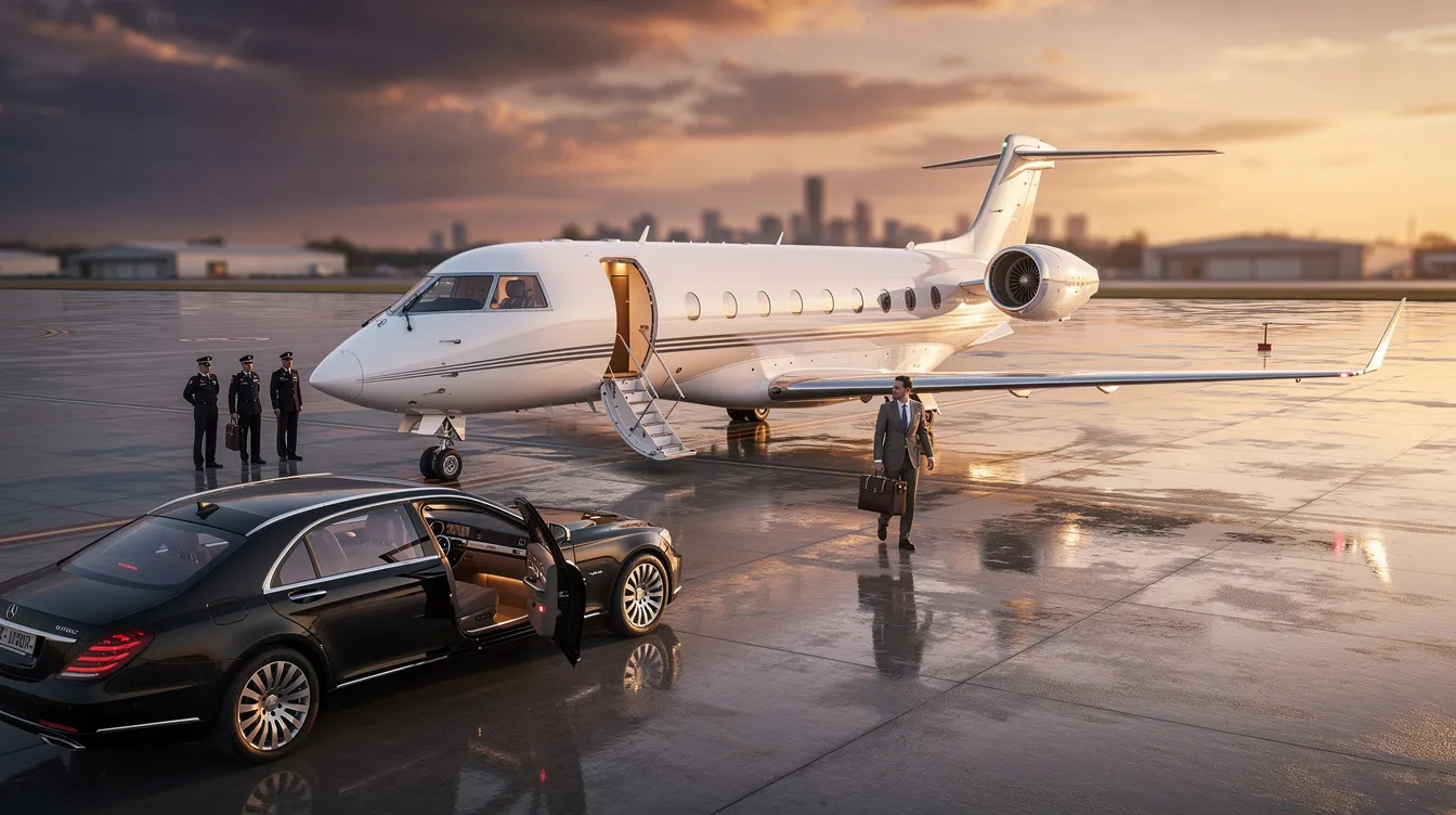 The image depicts a luxurious private jet, showcasing the spacious cabin designed for comfort and style, ideal for travel between major cities like Los Angeles and New York. This ultra long range aircraft represents the best in private aviation, offering an exclusive flying experience for passengers seeking safety and performance.