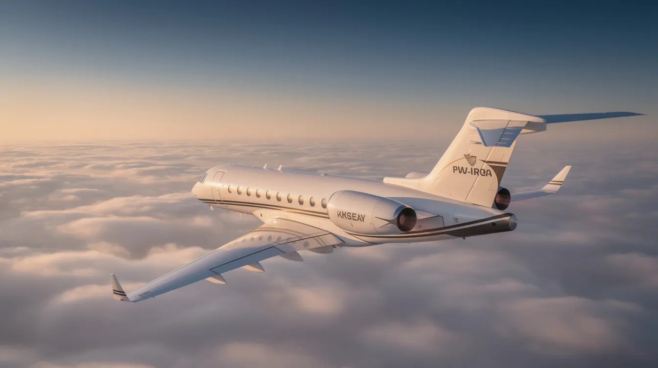 The image depicts a sleek private jet parked on a tarmac, symbolizing the luxury of private aviation and fractional aircraft ownership. This aircraft, accessible to multiple owners through co ownership arrangements, represents an efficient travel option for those seeking to share ownership costs while enjoying guaranteed access to a private plane.