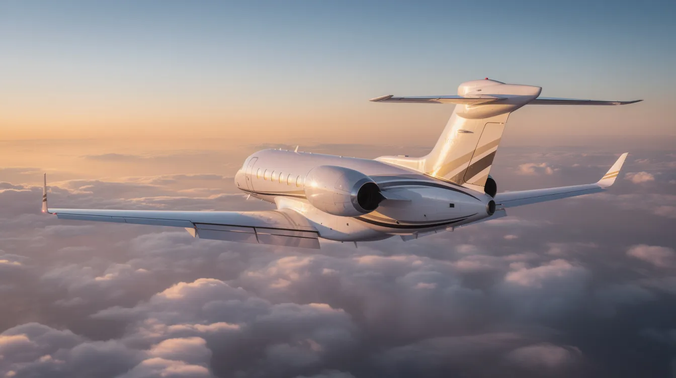 The image depicts a sleek private jet parked on a tarmac, symbolizing the luxury of private aviation and fractional aircraft ownership. This aircraft, accessible to multiple owners through co ownership arrangements, represents an efficient travel option for those seeking to share ownership costs while enjoying guaranteed access to a private plane.