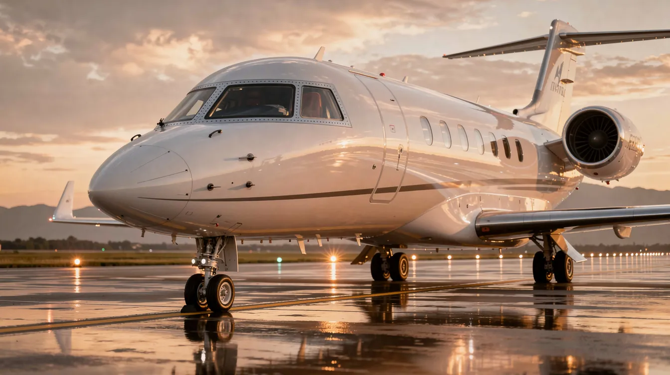 The image showcases the luxurious interior of a private jet, featuring plush seating and premium materials that enhance comfort and style. Advanced entertainment systems and seamless connectivity options create an exceptional flying experience tailored to the owner's personal style and needs.