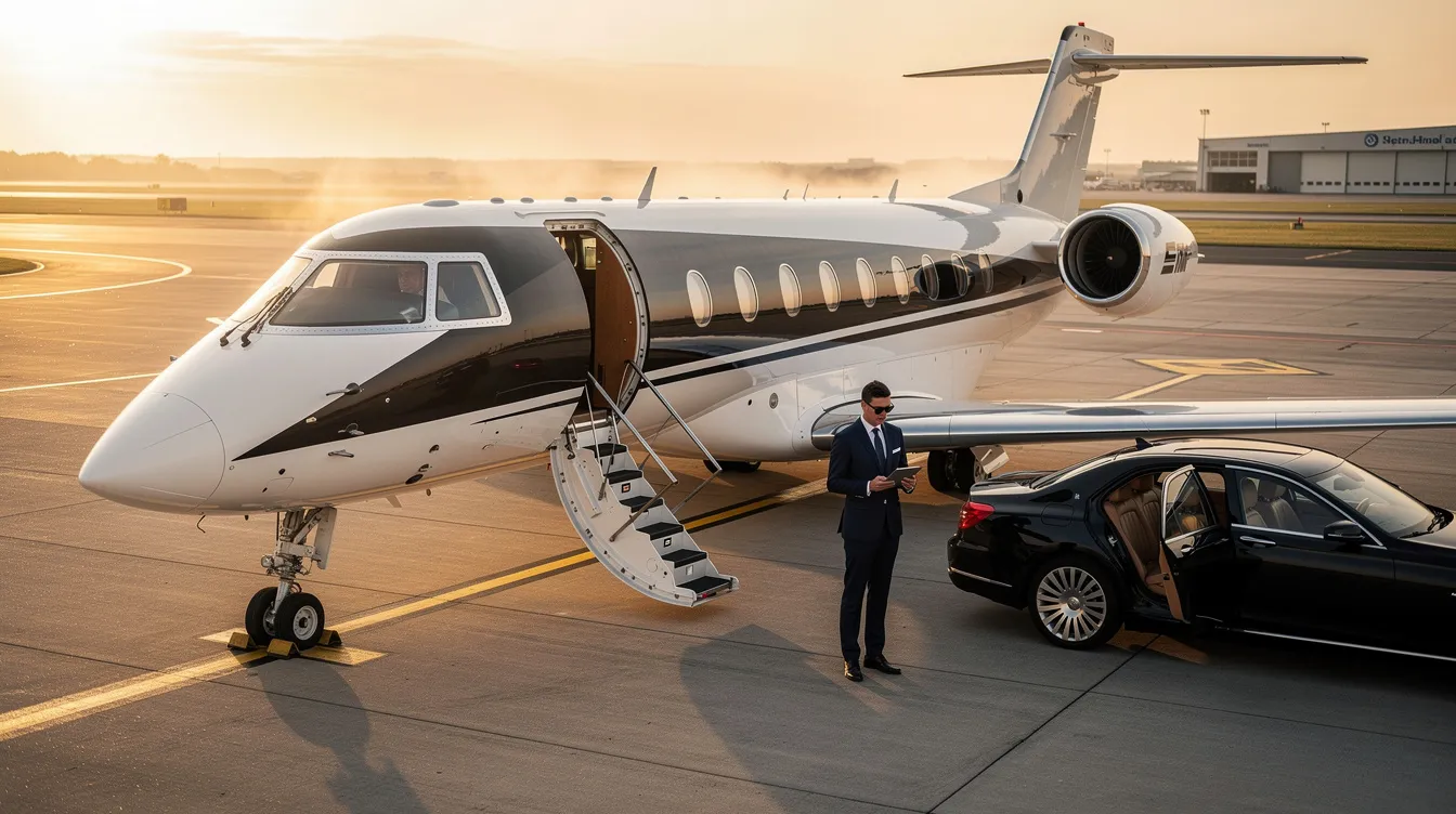 The image showcases the luxurious interior of a private jet, featuring plush seating and premium materials that enhance comfort and style. With advanced entertainment systems and personalized luxury options, this spacious cabin is designed to provide an exceptional flying experience tailored to the owner's exact needs.