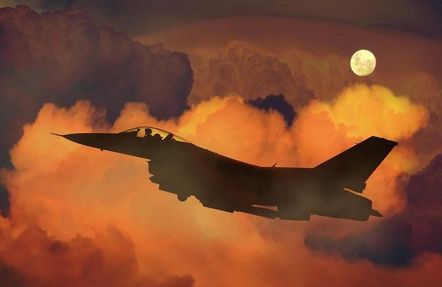 airplane, jet, fighter, f-16, night sky, moon, clouds, aircraft, military, war, flight, aviation, transport, pilot, technology, silhouette, nature, aviator, aerospace, fly, army, aerial, digital manipulation, photo art