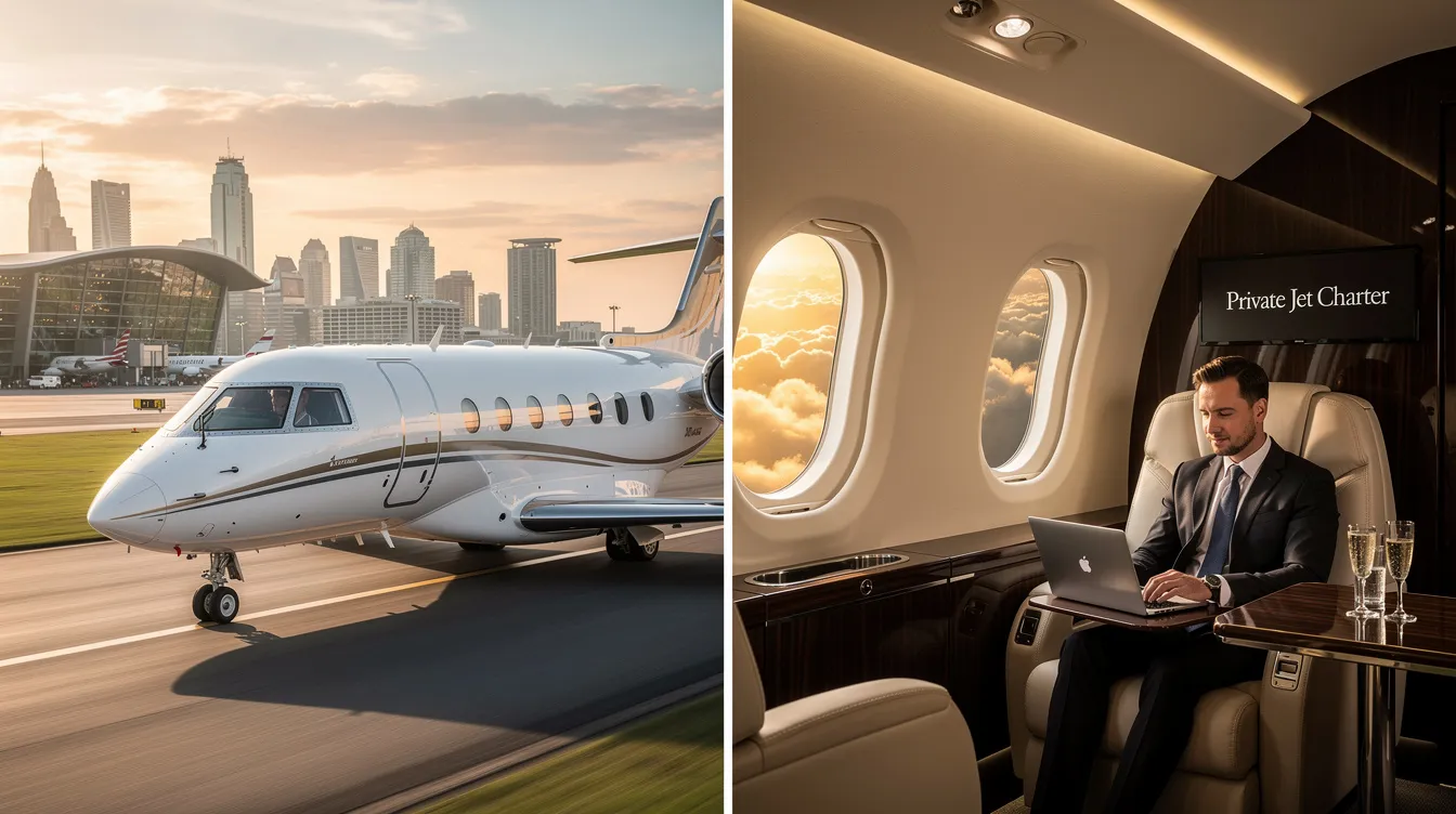 The image depicts a luxurious private jet parked on a tarmac, showcasing the sleek design and spacious cabin interior, ideal for high net worth individuals seeking a premium travel experience. This visual represents the benefits of fractional jet ownership, highlighting the aircraft flexibility and guaranteed aircraft availability that fractional programs offer for business and personal travel needs.