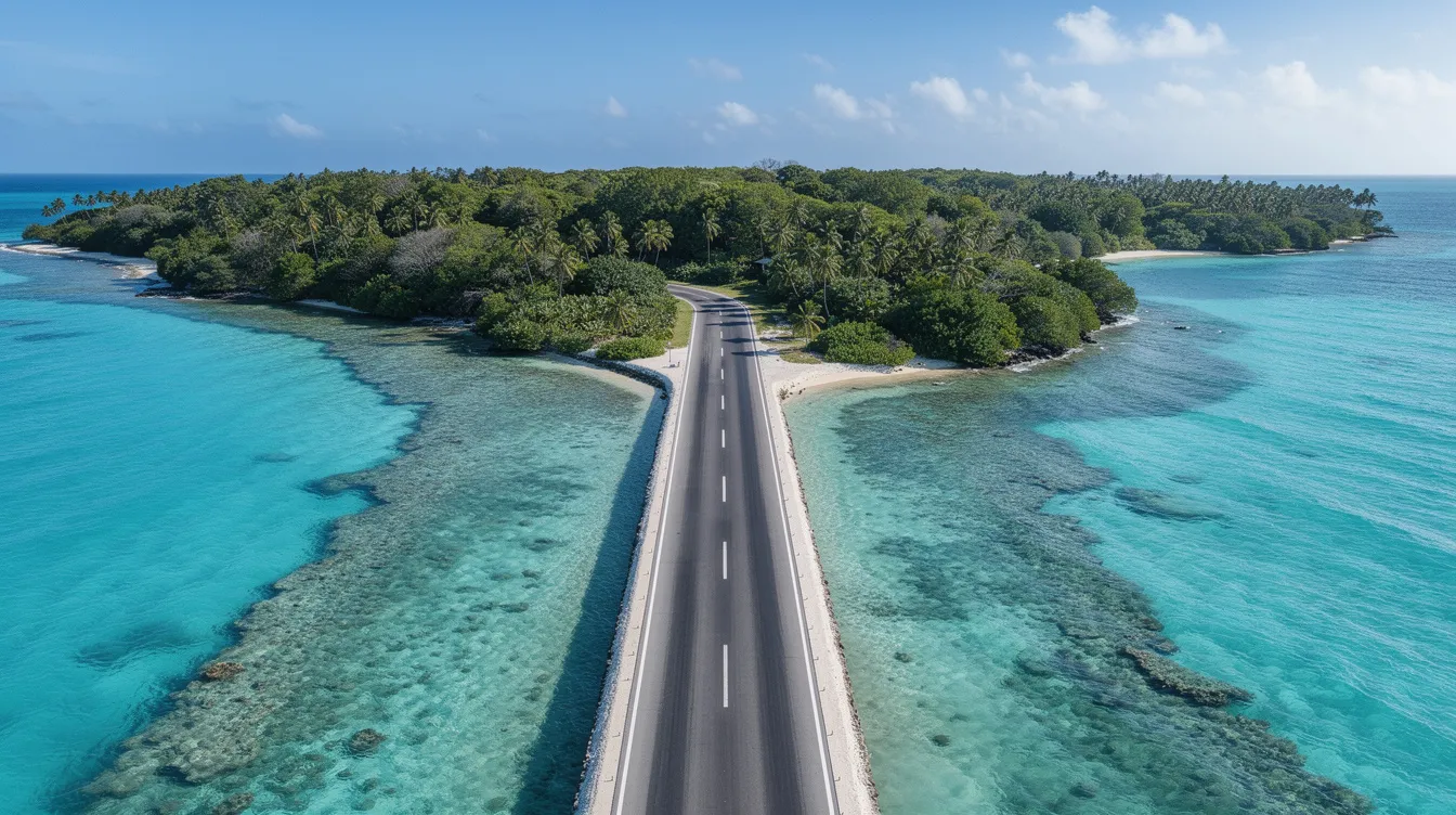 The image depicts a small tropical island runway surrounded by vibrant turquoise waters and lush green vegetation, ideal for propeller-driven aircraft to take off and land. The serene setting highlights the beauty of aviation in a remote paradise, where turboprop engines and constant speed propellers enable efficient flights for both passengers and cargo.