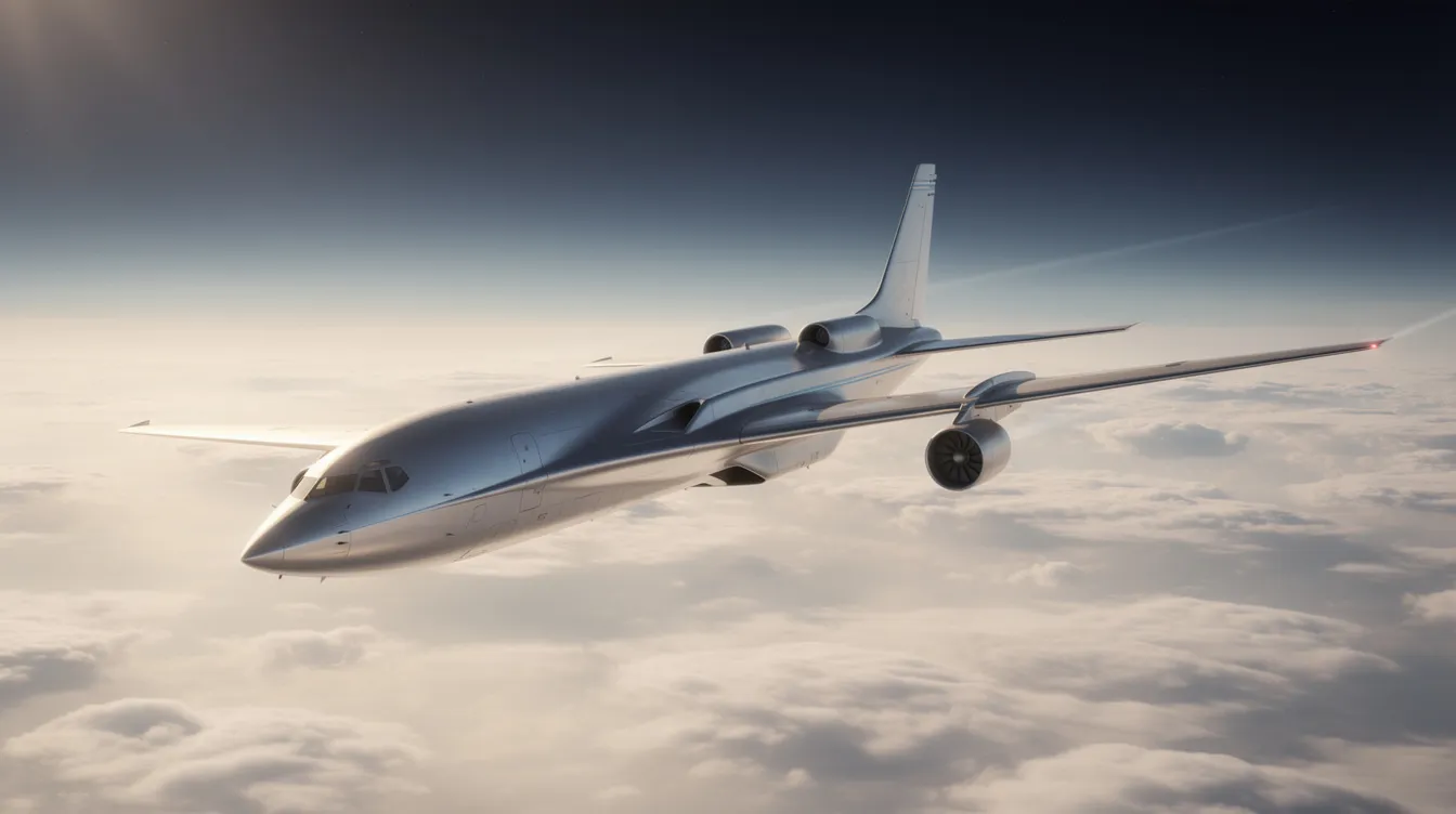 A sleek next-generation fighter aircraft concept is soaring at high altitude above a dense layer of clouds, showcasing its advanced design and capabilities. This military aircraft embodies the future of air superiority and is representative of the innovations being developed for the United States Air Force.
