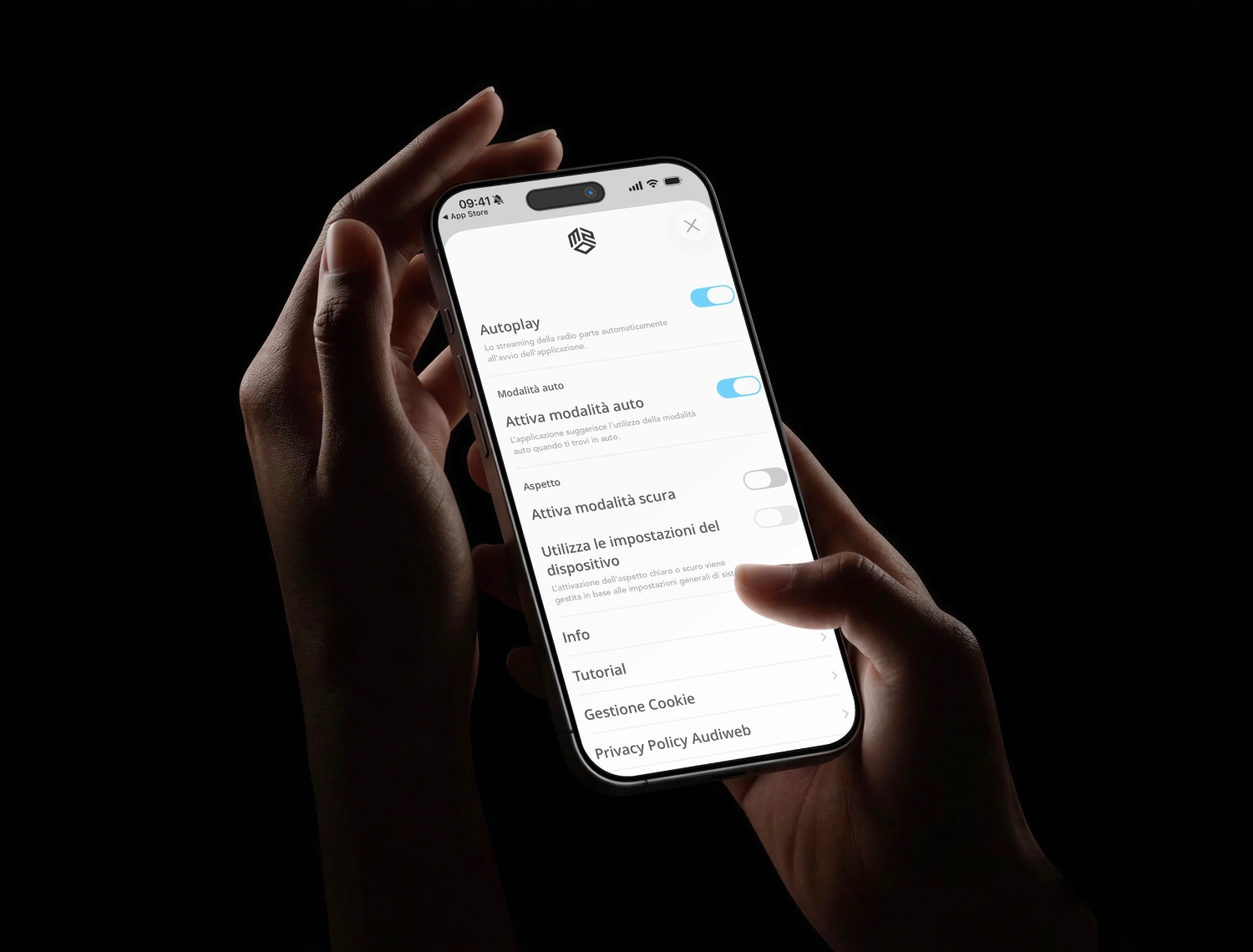 m2o app's settings.