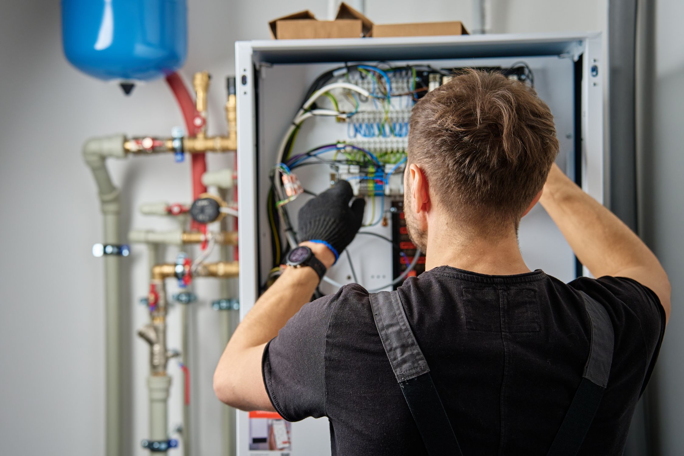 Technician inspecting air vents and airflow system inside