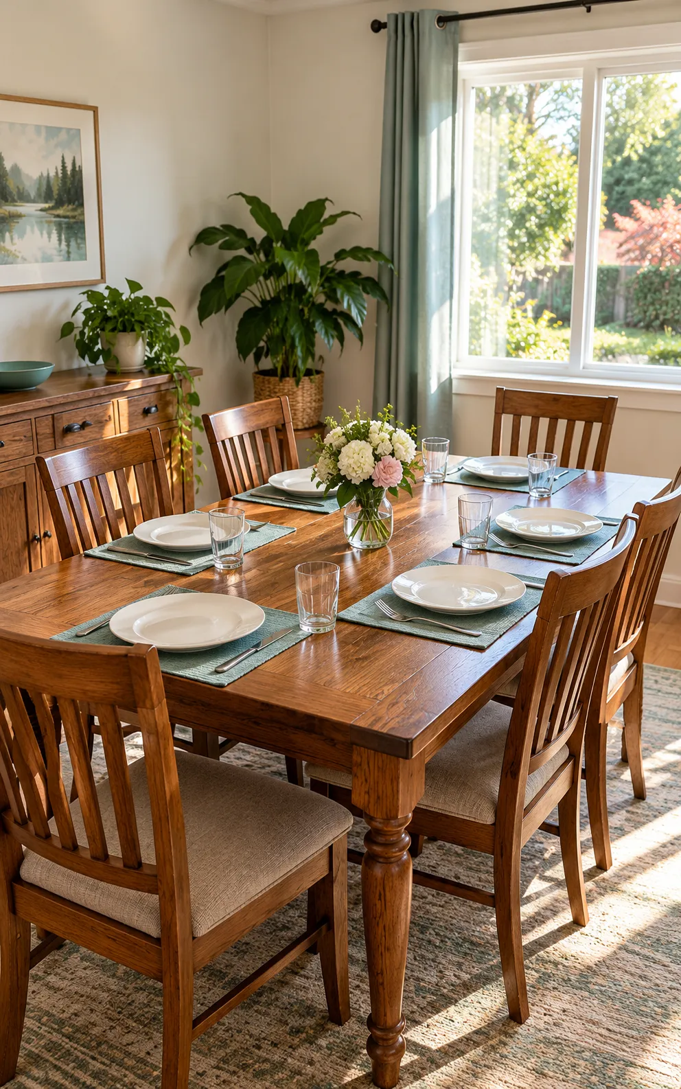 Dining table set for residents in a care home