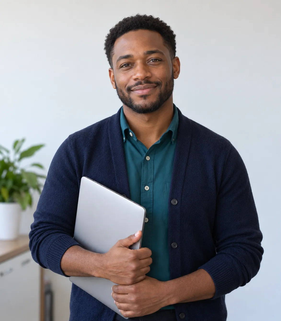 CarebearBooks specialist holding a laptop