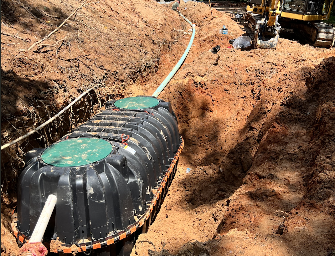 New septic tank installed for new home build 