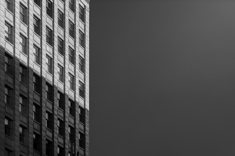 736 Granville Street heritage building, black and white architectural photography Vancouver BC
