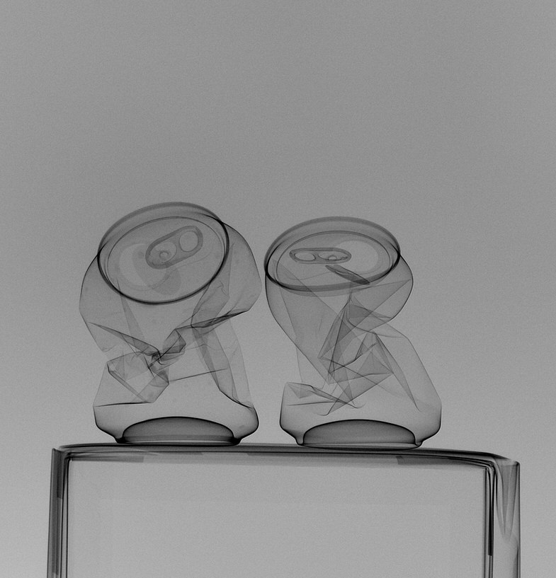 Ethan Zargo X-ray photography, double beverage can, Vancouver BC