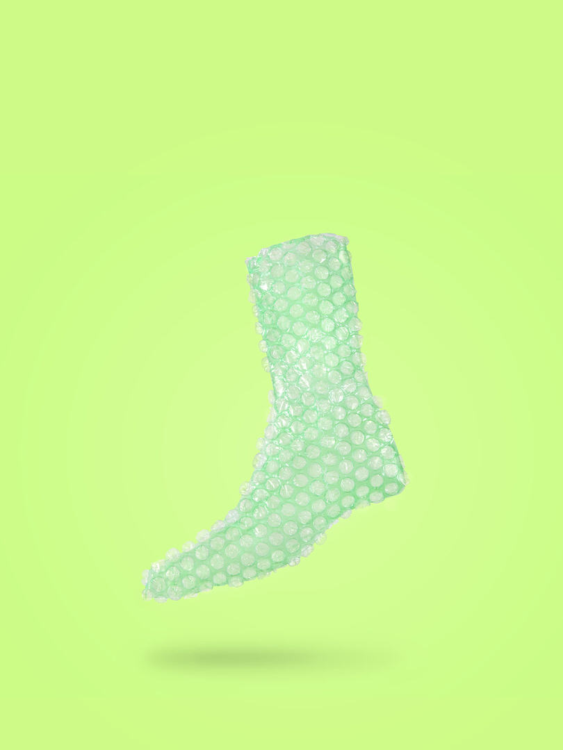 Ethan Zargo product photography, bubble wrap socks, Vancouver BC