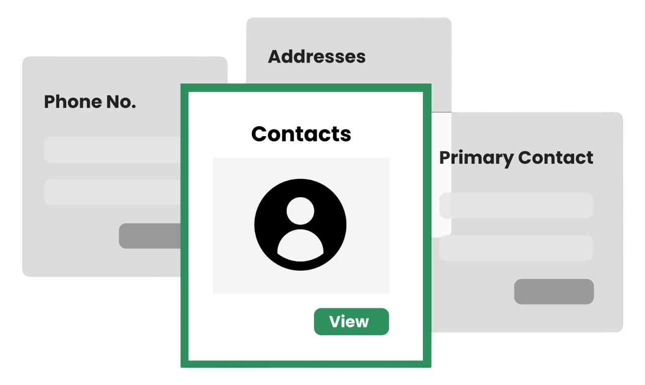 A screenshot showing the types of contact details changepen can store.