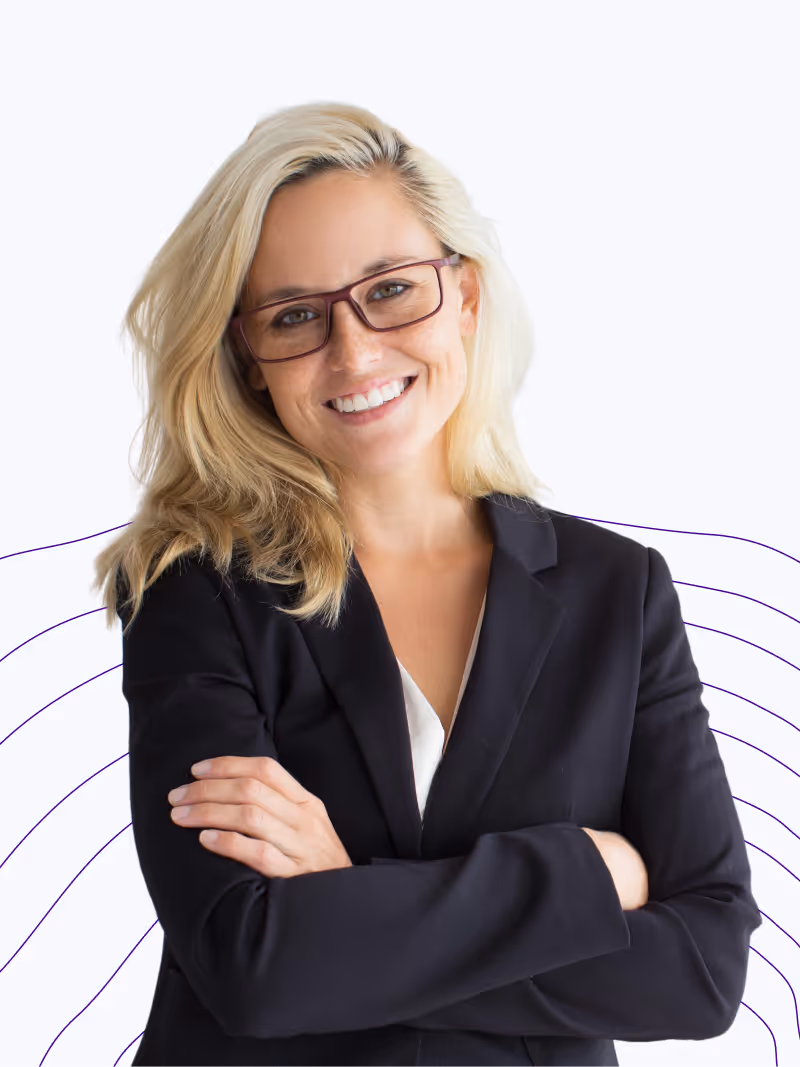 a professional business woman with glasses