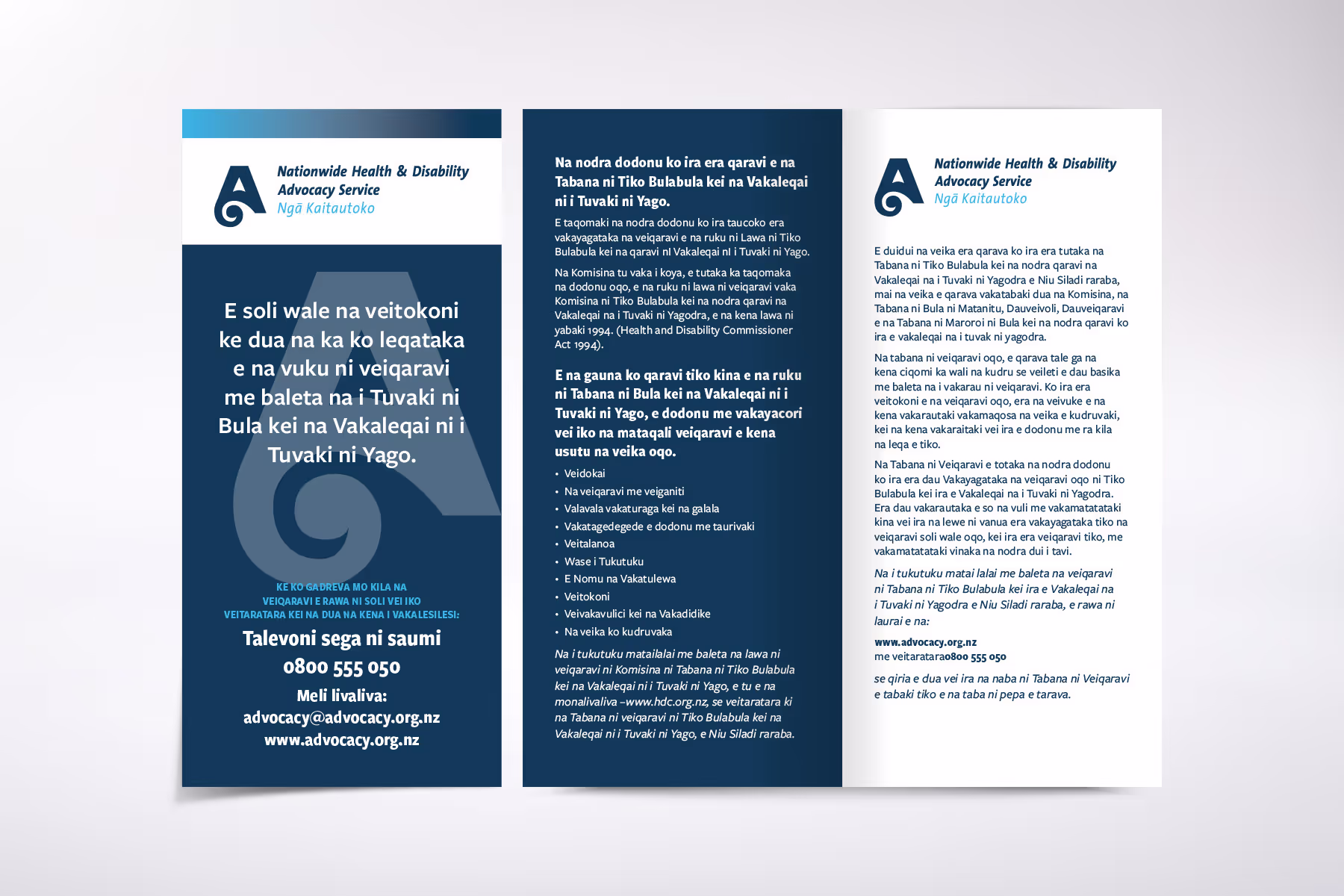 Nationwide Advocacy Service Fijian information leaflet