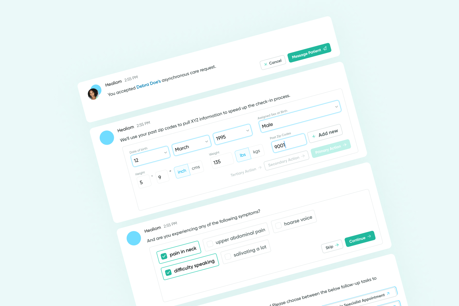 Image showcasing Healiom's message design.