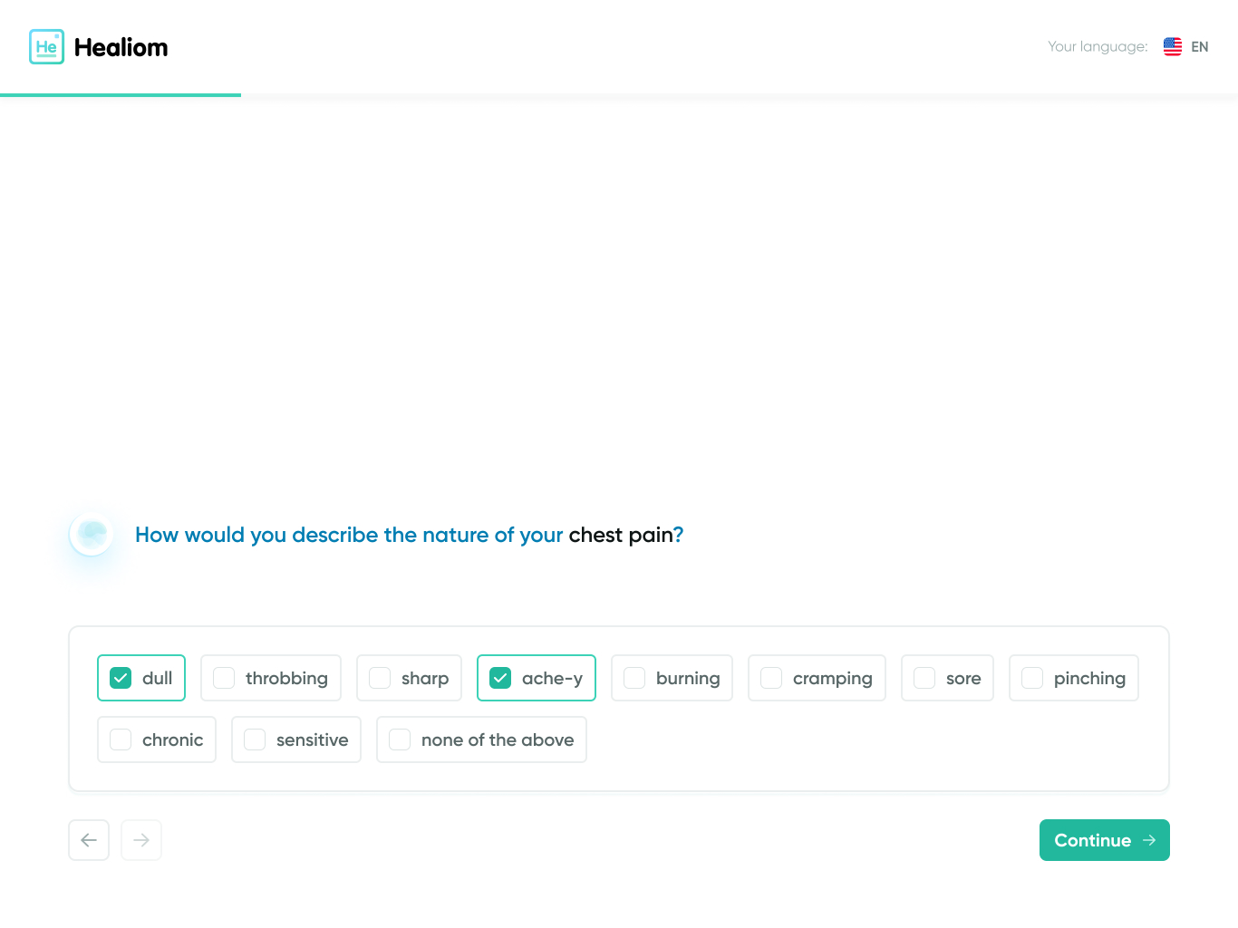 Mockup of previous iteration of Healiom's message design.